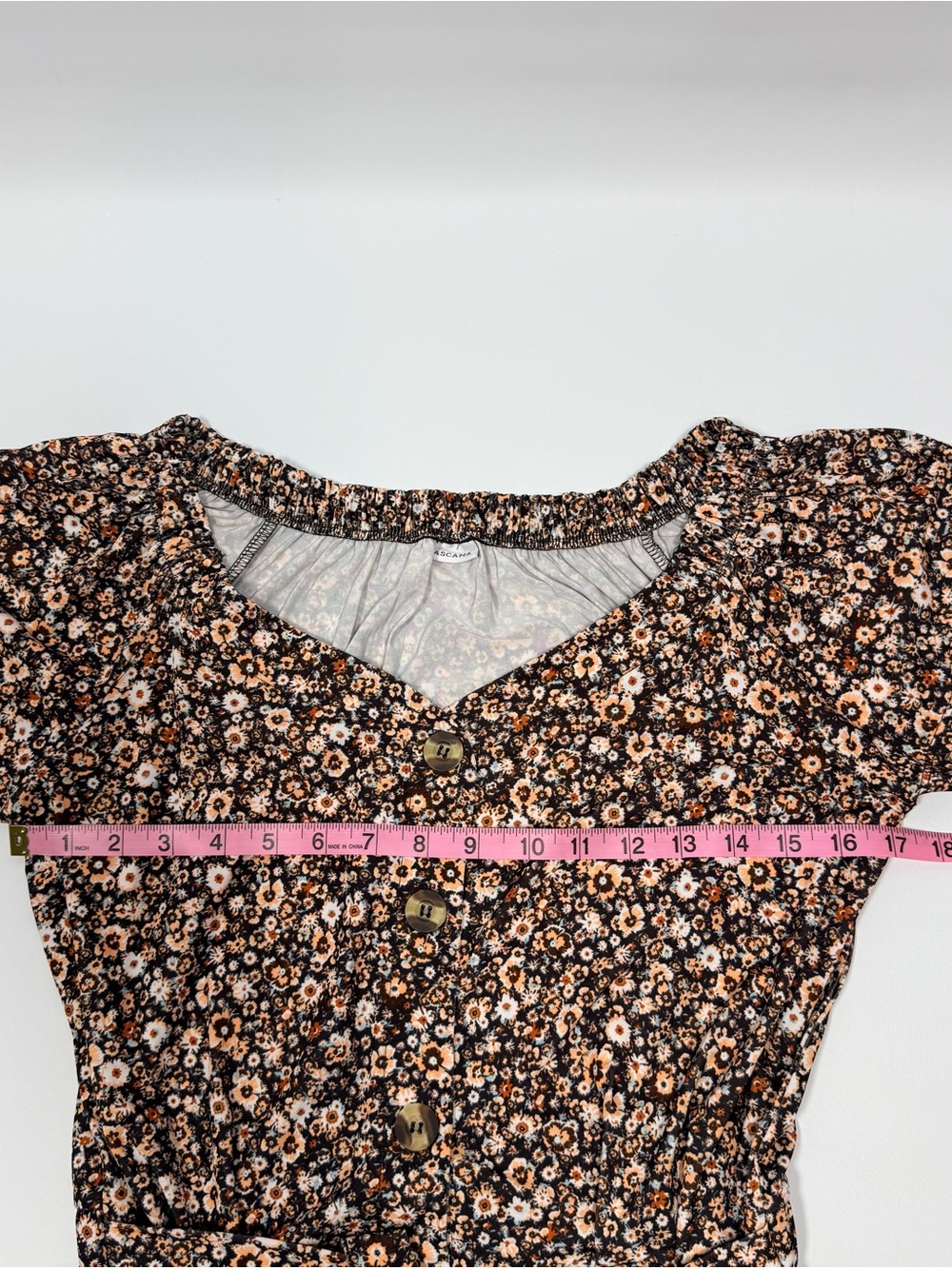 Lascana Brown Floral Jumpsuit Wide Leg Tie Waist Cottagecore Size 8 - Picture 10 of 11